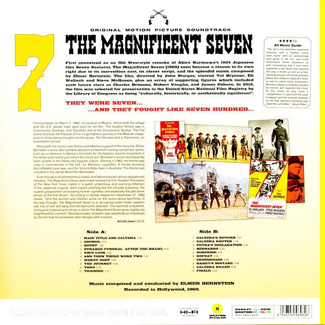 The Magnificent Seven ORIGINAL MOTION PICTURE SOUNDTRACK VINYL NOIR