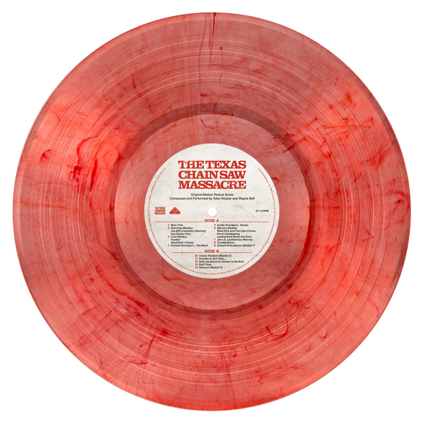 THE TEXAS CHAINSAW MASSACRE WAXWORK VINYL CLEAR WITH RED BLOOD SPLATTER