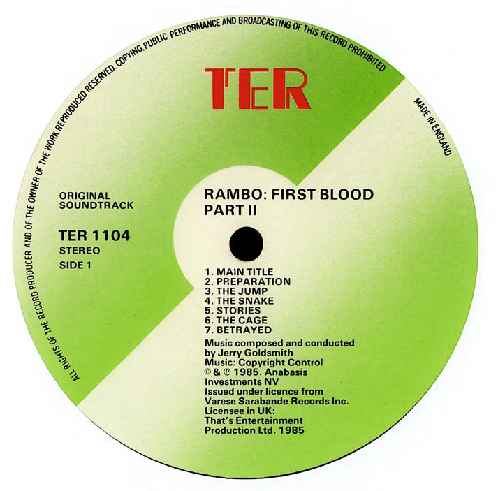 RAMBO:FIRST BLOOD PART II-JERRY GOLDSMITH -SOUNDTRACK VINYL LP