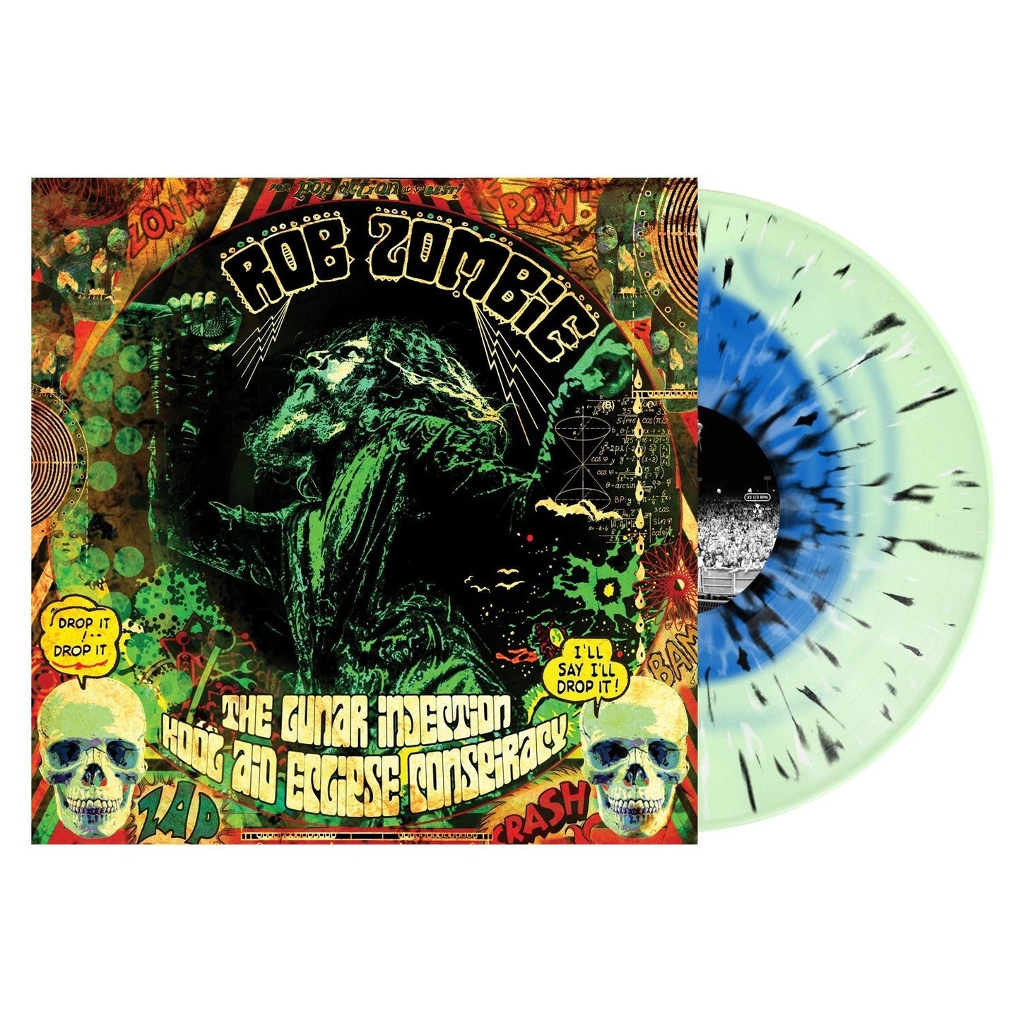 ROB ZOMBIE THE LUNAR INJECTION KOOL AID ECLIPSE CONSPIRACY (Blue In Bottle Green W/ Black & Bone Splatter Vinyl) a