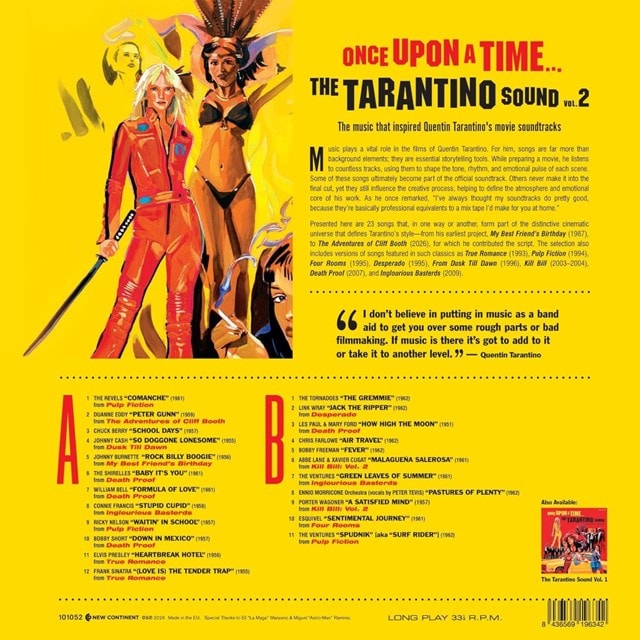 ONCE UPON A TIME....THE TARANTINO SOUND VOLUME 2-YELLOW VINYL
