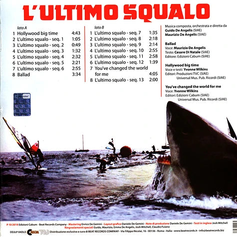 L'ULTIMO SQUALO-LA MORT AU LARGE-ORIGINAL MOTION PICTURE SOUNDTRACK