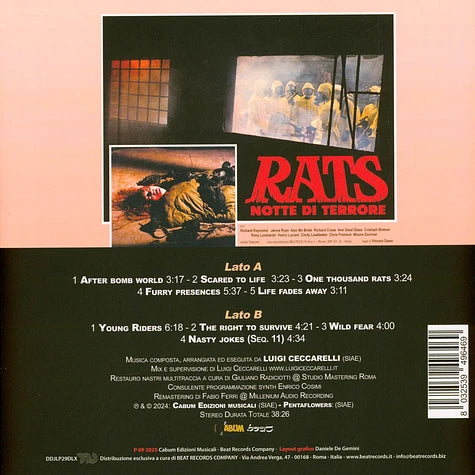RATS NOTTE DI TERRORE-LUIGI CECCARELLI -WHITE CLEAR VINYL