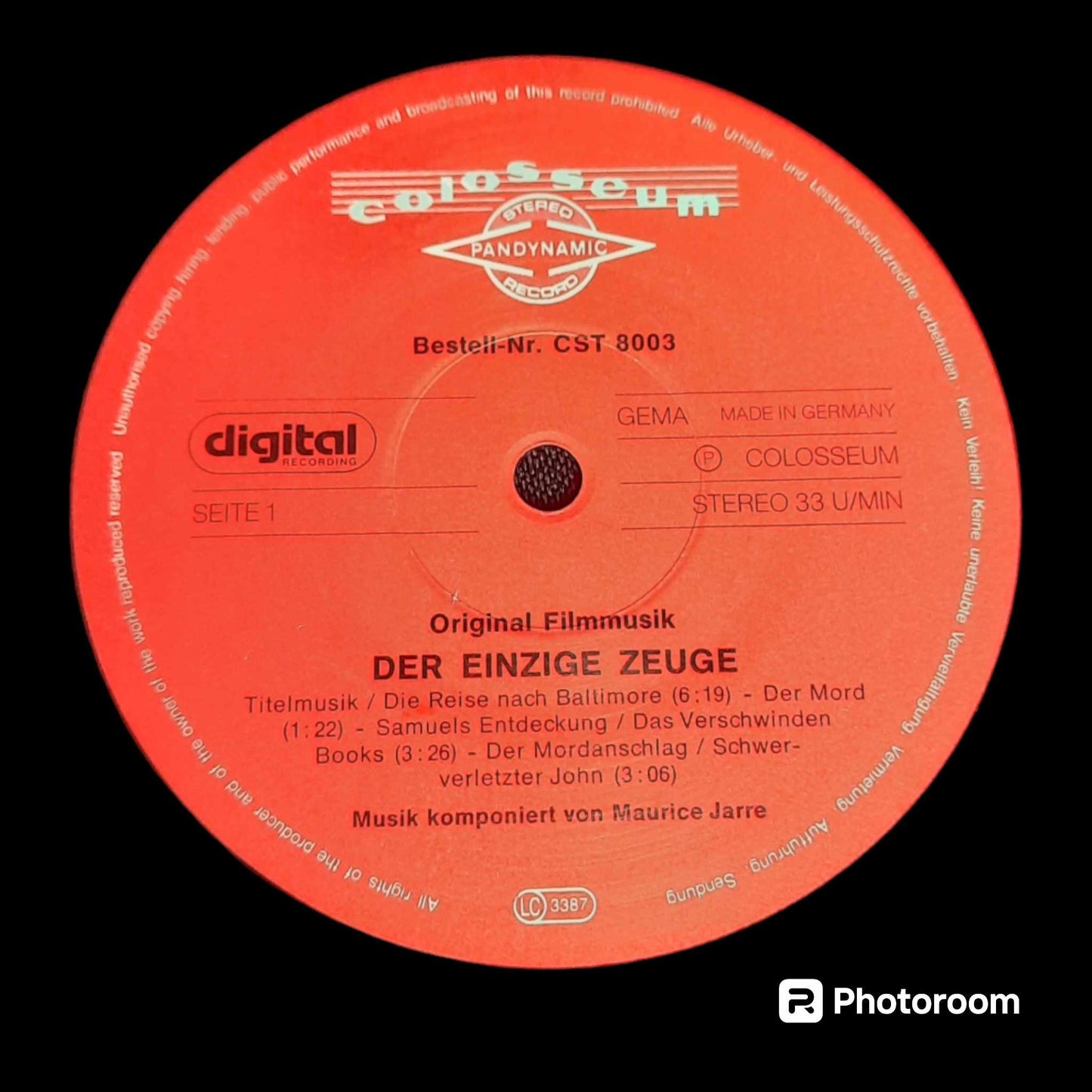 OCCASION VINYL SOUNDTRACK-DER EINZIGE ZEUGE-WITNESS