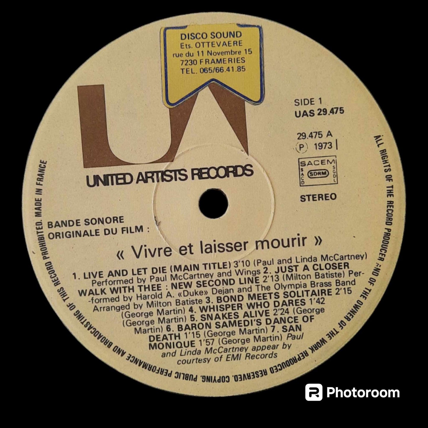 OCCASION-OG-SOUNDTRACK-VIVRE ET LAISSER MOURIR-1LP