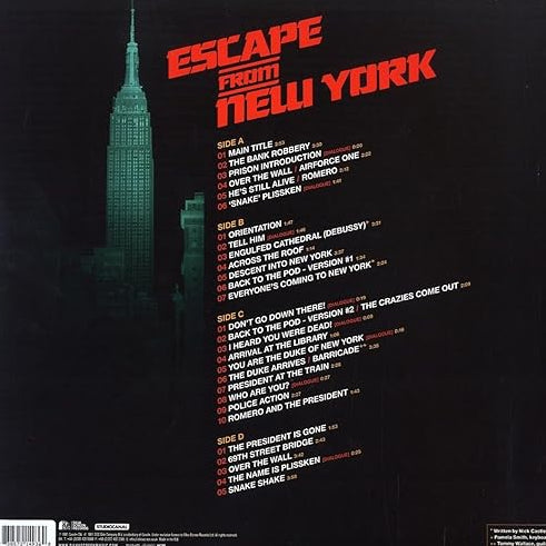 ESCAPE FROM NEW YORK VERSION ETANDUE VINYL ROUGE