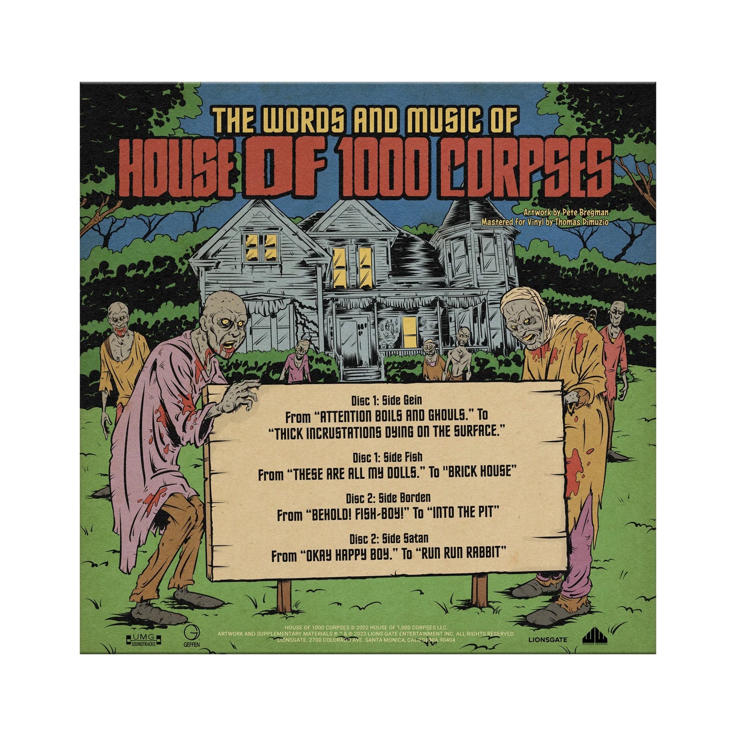 The Words & Music of House Of 1000 Corpses-2 LP waxwork