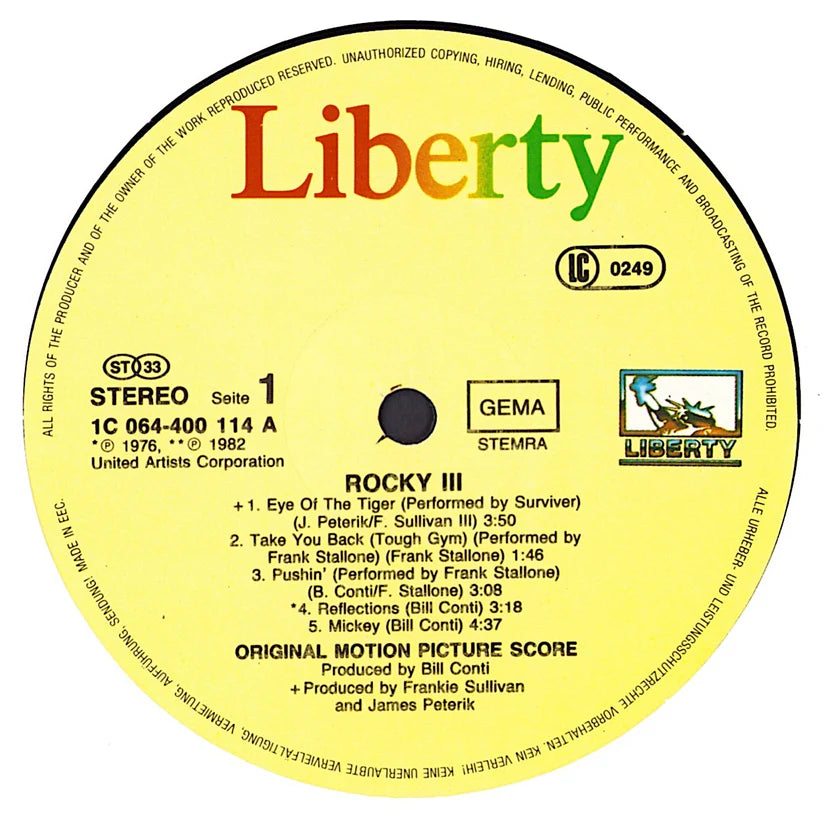 ROCKY 3 BILL CONTI ORIGINAL MOTION PICTURE SOUNDTRACK