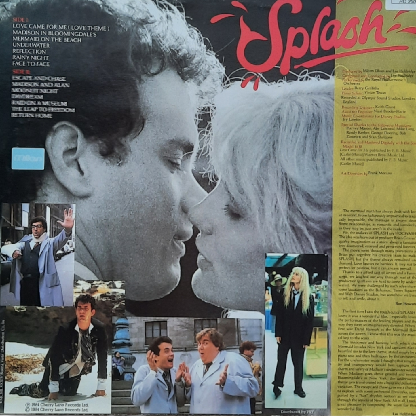 Splash original motion picture soundtrack 1 vinyl og