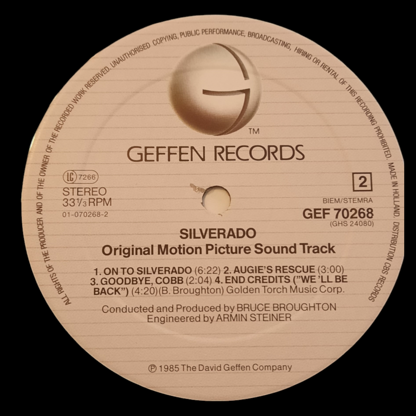 Silverado original motion picture soundtrack og 1 vinyl