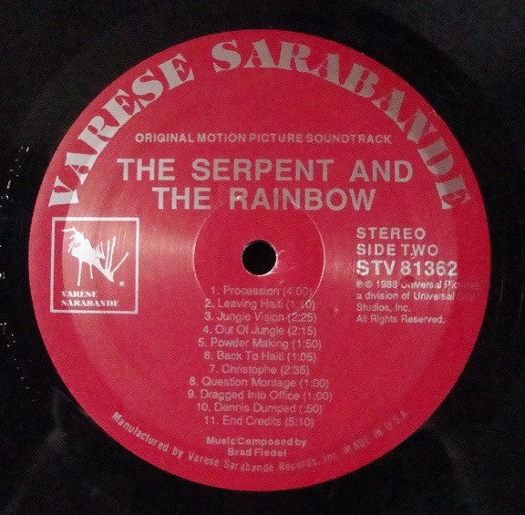 OCCASION :THE SERPENT AND THE RAINBOW ORIGINAL MOTION PICTURE SOUNDTRACK