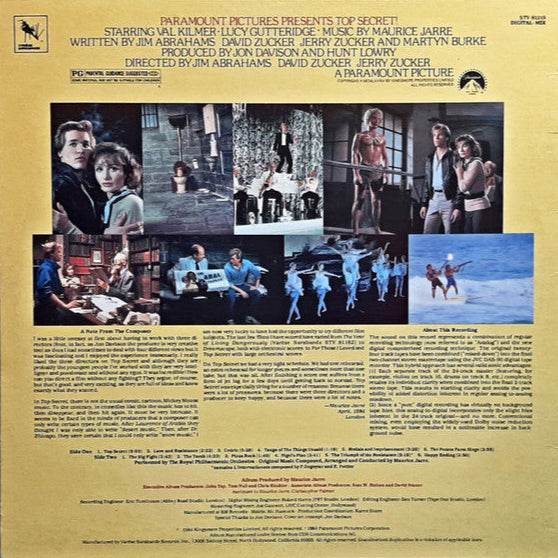 OG-TOP SECRET VINYL SOUNDTRACK MAURICE JARRE