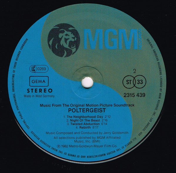 OCCASION:POLTERGEIST ORIGINAL MOTION PICTURE SOUNDTRACK