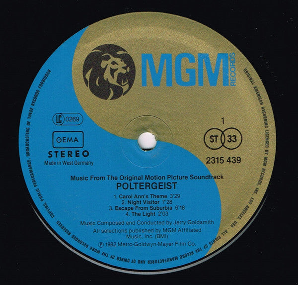 OCCASION:POLTERGEIST ORIGINAL MOTION PICTURE SOUNDTRACK