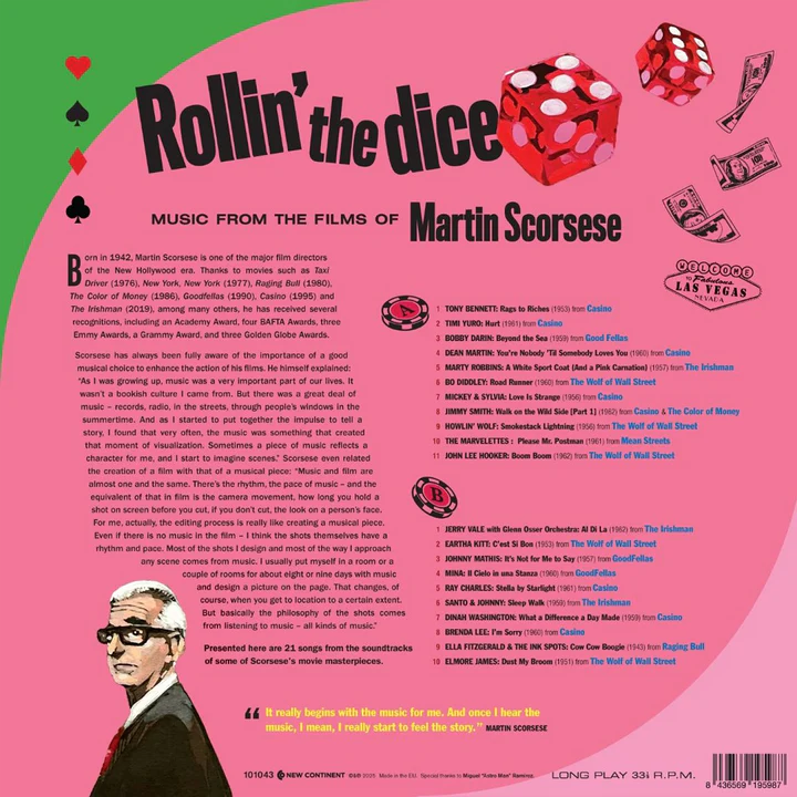 ROLLIN THE DICE -MUSIC FROM THE FILMS OF MARTIN SCORSESE VINYL COLOR