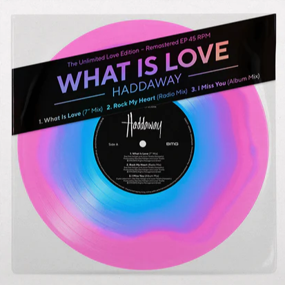 HADDAWAY WHAT IS LOVE EP 10" PINK AND BLUE VINYL