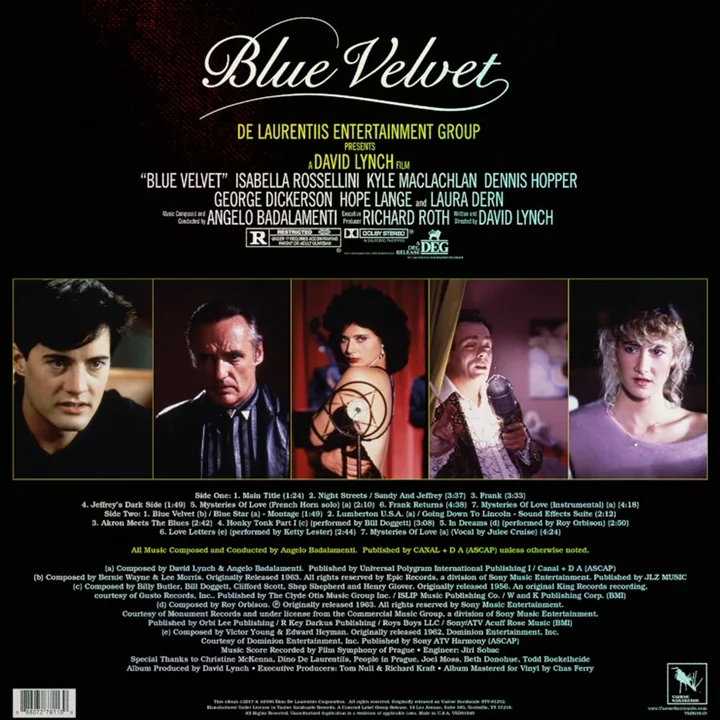 BLUE VELVET (40TH ANNIVERSARY)-VINYL SOUNDTRACK