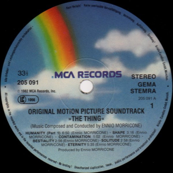 THE THING ENNIO MORRICONE-ORIGINAL MOTION PICTURE SOUNDTRACK