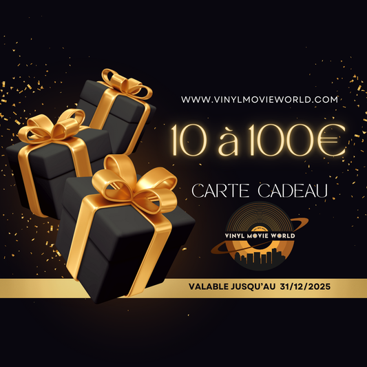 CARTES CADEAUX VINYL MOVIE WORLD DE 10 à 100eur